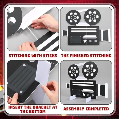 3 Pieces Large Movie Night Party Stand Decorations Movie Theater Decor 23.6 Inch Film Clapper Board and Reel Projector for Night Decorations Home Room Theater Decor Party Supplies in Saudi Arabia