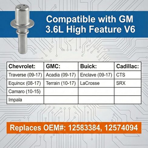 صمام PCV متوافق مع Equinox Traverse Camaro، Acadia، Enclave LaCrosse، CTS 3.6L V6 - يستبدل محول جانب الركاب 12583384 12574094 in Kuwait