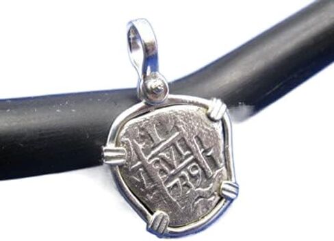Small Versatile Sterling Silver Reproduction Pendant of a "1 Reale" Pirate Doubloon in Kuwait