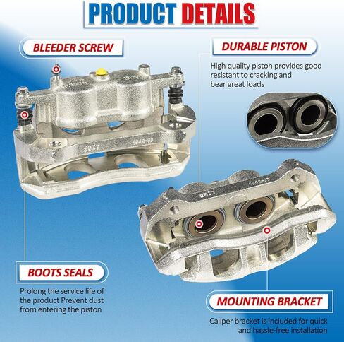 Disc Brake Caliper Front Pair Compatible with 2012-2020 Ford F-150 2011-2013 Ford Lobo 6.2L 2015-2020 Ford Lobo 3.5L 5.0L Brake Caliper Assembly 18B5405 18B5404 in Kuwait