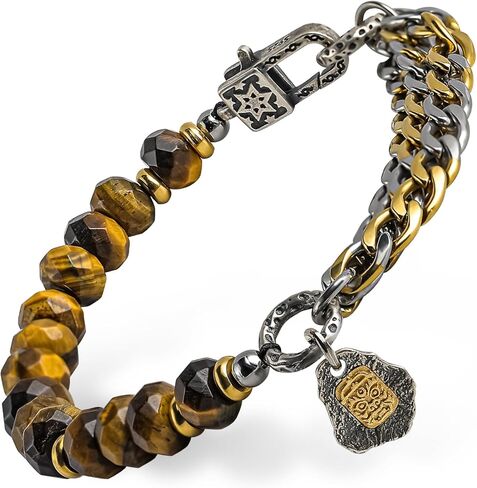 سوار عين النمر الطبيعي من GUXI-Hunt للرجال، خرز من الأحجار الكريمة الفاخرة، سوار حماية مصنوع يدويًا نقيًا، قلادة من الفضة الإسترليني عيار 925، هدايا لتخفيف التوتر، أساور أفضل صديق in Kuwait