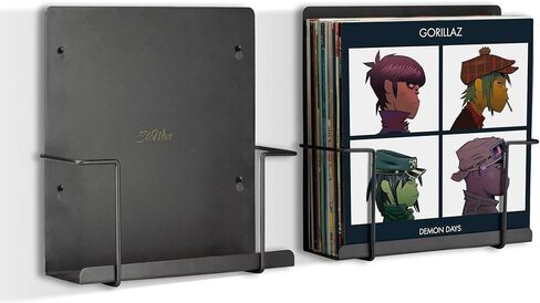 Vinyl Record Storage Display Holder 2pk - Matte White Record Shelf Wall Mount - Fits 30 LP's - Minimalist Steel Shelves - Stylish Vinyl Records Organizer Stand - Frame Your Album Art in Saudi Arabia