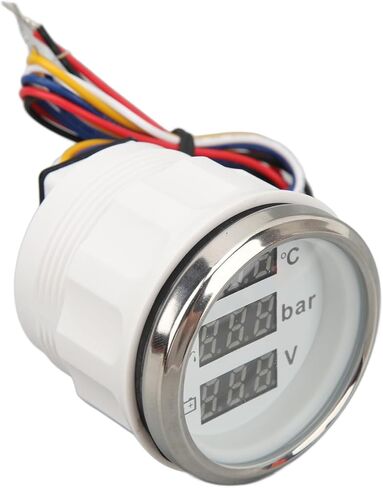 Water Temp Oil Pressure Voltage Meter 52mm 3 - in - 1 Digital Gauge with Warning Light - Accurate Real - Time Display for RV, Yacht & Fishing Boat Monitoring in Saudi Arabia