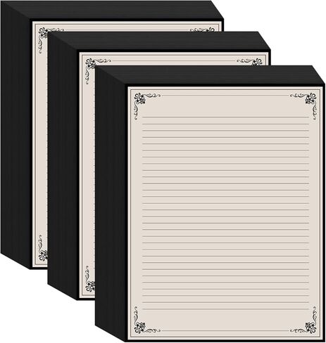 Vintage Lined Paper - 50 Sheets Stationary Paper for Writing Letters, 100gsm, Stationery for Writing Letters, Invitations, Stationery Writing Papers, 8.5'' x 11'' in Saudi Arabia