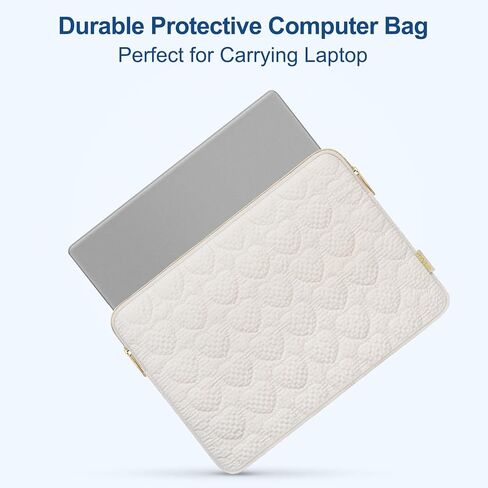 حقيبة كمبيوتر محمول MOSISO مقاس 13-14 بوصة، حافظة كمبيوتر محمول مقاس 13.3 بوصة متوافقة مع MacBook Air 13 13.3 13.6/Pro 13/14، HP Dell ASUS Lenovo، حقيبة كمبيوتر مبطنة لطيفة على شكل قلب مربع للنساء، رملي in Kuwait