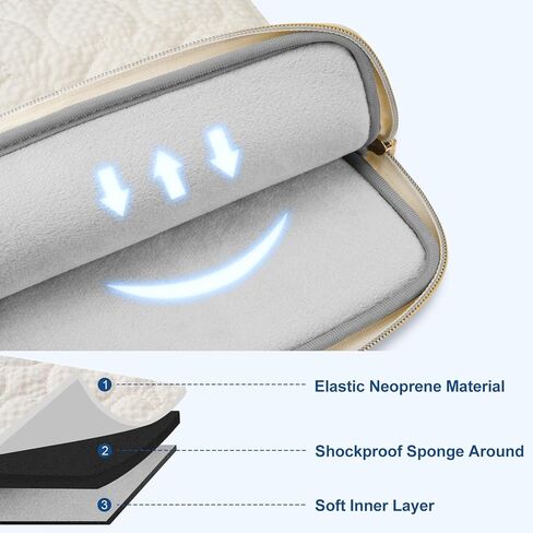 حقيبة كمبيوتر محمول MOSISO مقاس 13-14 بوصة، حافظة كمبيوتر محمول مقاس 13.3 بوصة متوافقة مع MacBook Air 13 13.3 13.6/Pro 13/14، HP Dell ASUS Lenovo، حقيبة كمبيوتر مبطنة لطيفة على شكل قلب مربع للنساء، رملي in Kuwait