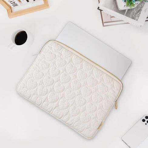 حقيبة كمبيوتر محمول MOSISO مقاس 13-14 بوصة، حافظة كمبيوتر محمول مقاس 13.3 بوصة متوافقة مع MacBook Air 13 13.3 13.6/Pro 13/14، HP Dell ASUS Lenovo، حقيبة كمبيوتر مبطنة لطيفة على شكل قلب مربع للنساء، رملي in Kuwait