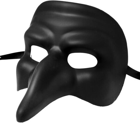 L.M.K Phantom of the Opera Venetian Masquerade Mask - Metallic Black in Saudi Arabia