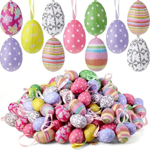 10PCS Easter Eggs, Colorful Easter Egg Ornaments, Bulk Paper Pulp Foam Easter Egg Decorations, Easter Party Gifts, Craft Trees, Spring Home Decor in Saudi Arabia