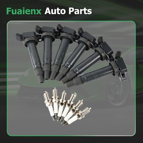 حزمة ملف الإشعال UF495 مع شمعات الإشعال، مجموعة من 6، تناسب تويوتا تاكوما 2005-2015، 4Runner 2003-2009، تندرا 2005-2011، FJ Cruiser 2007-2009، محركات V6 4.0L in Kuwait