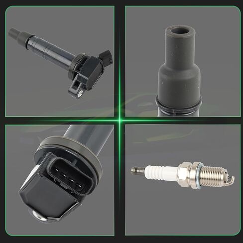 حزمة ملف الإشعال UF495 مع شمعات الإشعال، مجموعة من 6، تناسب تويوتا تاكوما 2005-2015، 4Runner 2003-2009، تندرا 2005-2011، FJ Cruiser 2007-2009، محركات V6 4.0L in Kuwait