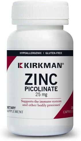 Kirkman Zinc Picolinate 25 Mg Hypoallergenic Vegetarian Capsules Gluten Free Casein Free Minerals 150 in Kuwait