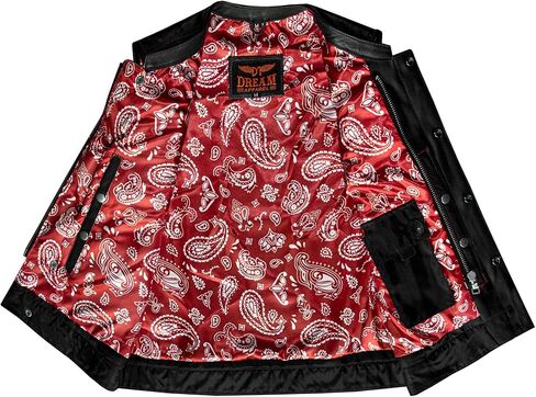 Motorcycle Womens Light weight Club Purple & Red Paisley Liner Leather Vest 2 Colors in Saudi Arabia