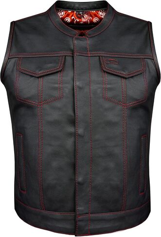 Motorcycle Womens Light weight Club Purple & Red Paisley Liner Leather Vest 2 Colors in Saudi Arabia