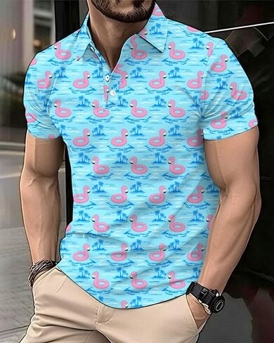 Wolf Graphic Polo Shirt, White with Black Collar, Watercolor Art Design, Short Sleeve in Saudi Arabia