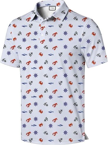 Polo Shirt, Black and White Checkered Pattern, Short Sleeve, Collared, Regular Fit in Saudi Arabia
