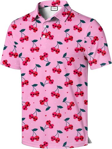 Polo Shirt, Black and White Checkered Pattern, Short Sleeve, Collared, Regular Fit in Saudi Arabia