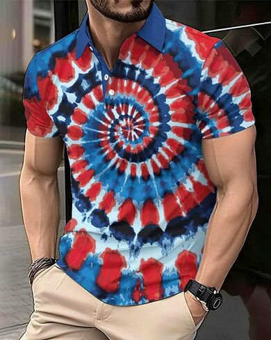 CoolWick Bowling Polo Shirt, Black with Skull and American Flag Design, Short Sleeve Performance Fabric in Saudi Arabia