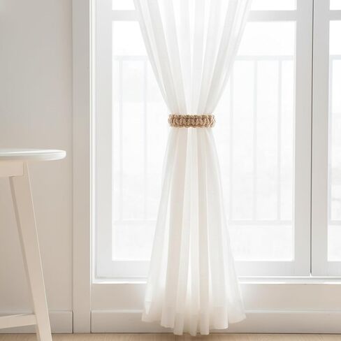 4 Pack Bohemian Braided Curtain Hooks Elegant Rustic Curtain Holdbacks Handmade Curtains Tie Backs Decorative Accessories for Home Office Bedroom Window in Saudi Arabia