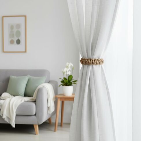 4 Pack Bohemian Braided Curtain Hooks Elegant Rustic Curtain Holdbacks Handmade Curtains Tie Backs Decorative Accessories for Home Office Bedroom Window in Saudi Arabia