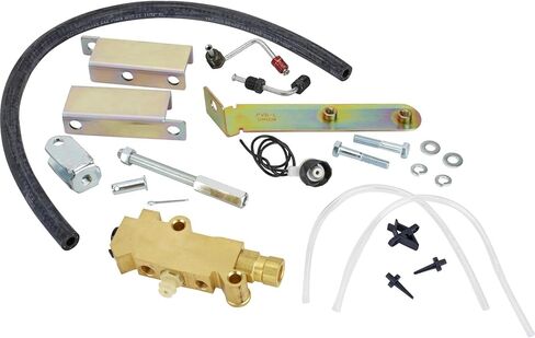 Speedway Motors قرص طبل الفرامل الداعم ومجموعة الأسطوانة الرئيسية المتوافقة مع سيارة تشيفي 1955-1957 8 بوصة غشاء مزدوج 1 بوصة تتحمل مع صمام متناسب على جدار الحماية in Kuwait
