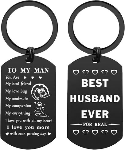 SOUSYOKYO Personalized Husband Valentines Day Anniversary Birthday Gifts from Wife - Best Husband Ever - Funny Love Keychain for Men Him Fathers Day Men Stuff in Saudi Arabia
