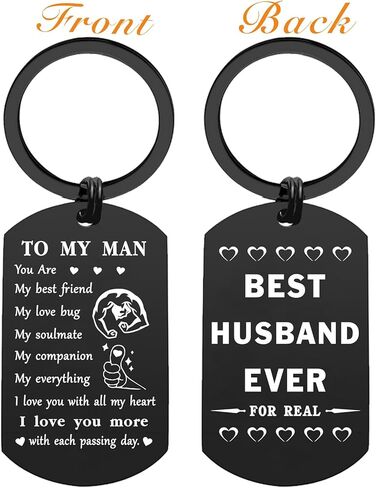 SOUSYOKYO Personalized Husband Valentines Day Anniversary Birthday Gifts from Wife - Best Husband Ever - Funny Love Keychain for Men Him Fathers Day Men Stuff in Saudi Arabia