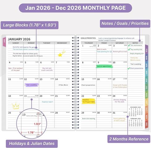كتاب مواعيد 2026، 30 دقيقة في الساعة، مخطط تقويم أسبوعي وشهري 2026، يناير 2026 - ديسمبر 2026، 8.5 بوصة × 11 بوصة، مخطط يومي 2026 مع علامات تبويب وجيب، غطاء مرن، رائع للمكتب والمنزل والمدرسة in Saudi Arabia
