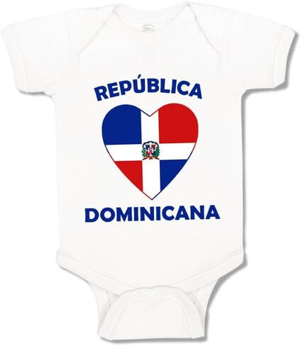 Speedy Pros Baby Bodysuit Heart Love Reublica Dominican Republic Boy & Girl Clothes White in Saudi Arabia