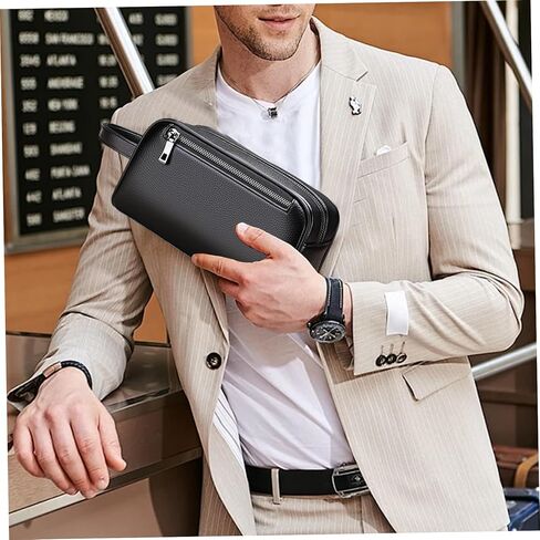 Hand Bag for Men PU Leather Mens Handbag with Handle & Coded Lock Soft Elegant Man Purse for Daily Use in Saudi Arabia