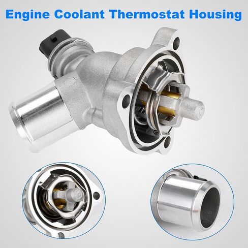 Engine Coolant Thermostat Housing Assembly Compatible with Chevy Spark 2013 2014 2015 1.2L Replacement for 96988257 25192923 902-753 131-189 9698-8257 2519-2923 in Saudi Arabia