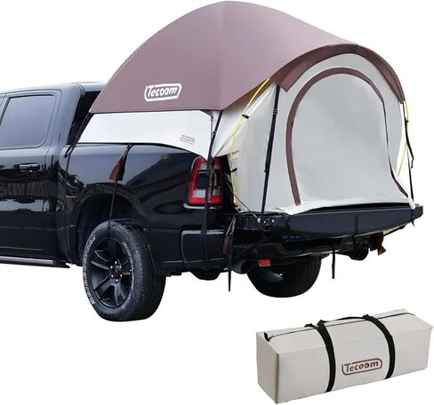 خيمة Tecoom Pop Up Truck Tent مقاومة للماء PU3000mm، خيمة مزدوجة الطبقة لشخصين لسرير صغير بطول 5.5-5.8 قدم، خيمة سرير شاحنة مدمجة ومحمولة كاملة الحجم للتخييم في الهواء الطلق، سهلة التركيب، أزرق رمادي in Kuwait