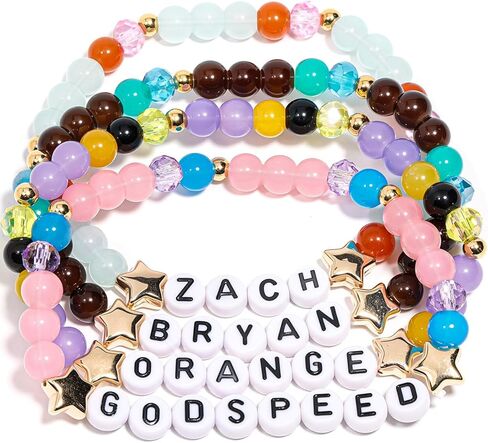 AICase for Zach Merch Gifts Inspired Bracelets 4 Pcs Stackable Stretch Beaded Friendship Bracelets Concert Outfit Vinyl Poster Sticker Merchandise Gifts for Fans Women Birthday Christmas in Saudi Arabia