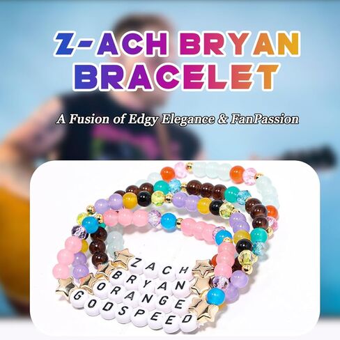 AICase for Zach Merch Gifts Inspired Bracelets 4 Pcs Stackable Stretch Beaded Friendship Bracelets Concert Outfit Vinyl Poster Sticker Merchandise Gifts for Fans Women Birthday Christmas in Saudi Arabia