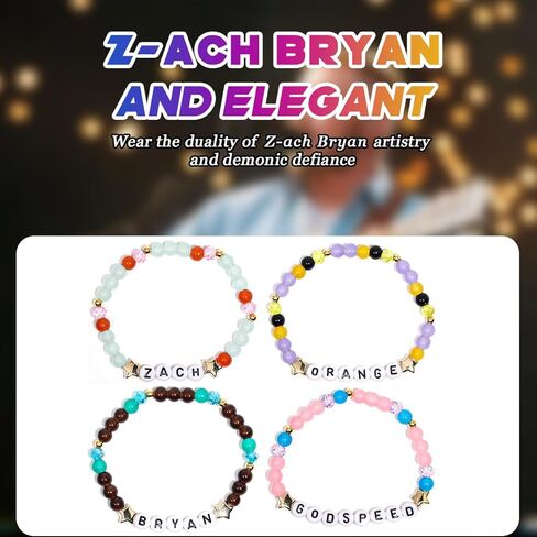 AICase for Zach Merch Gifts Inspired Bracelets 4 Pcs Stackable Stretch Beaded Friendship Bracelets Concert Outfit Vinyl Poster Sticker Merchandise Gifts for Fans Women Birthday Christmas in Saudi Arabia