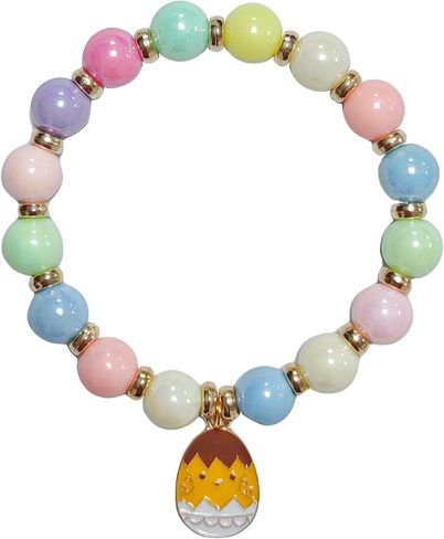 Easter Bracelet Rabbit Bunny Charm Wristlet Cute Rabbit Chick Egg Beaded Stretchable Bracelet for Women Easter Bunny Jewelry Holiday Party Gift in Saudi Arabia