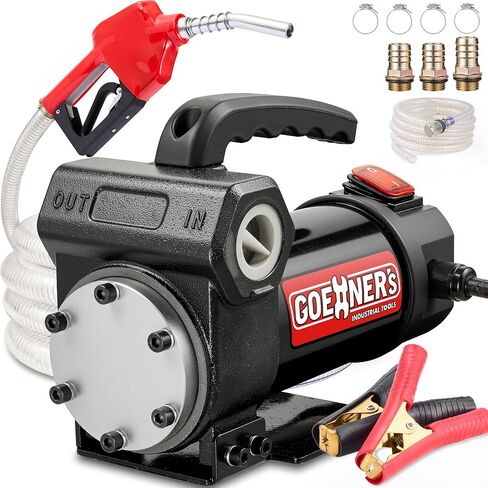 مضخة نقل الديزل 12 فولت تيار مستمر، مجموعة مضخة نقل الوقود ذاتية التحضير 15 جالونًا في الدقيقة مع فوهة إيقاف تلقائي وخراطيم لمزرعة الخزان البحرية RV in Kuwait