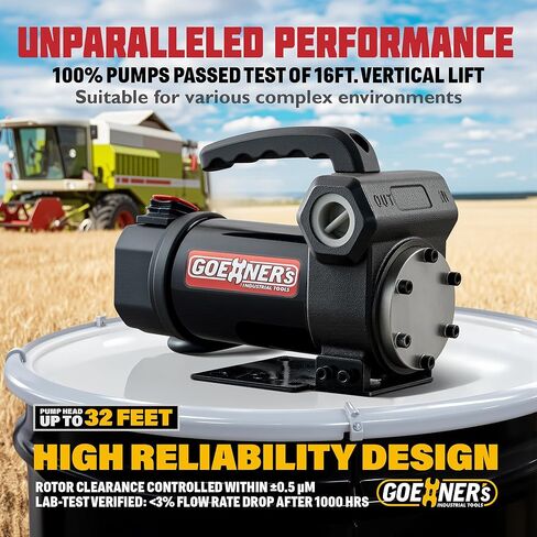 مضخة نقل الديزل 12 فولت تيار مستمر، مجموعة مضخة نقل الوقود ذاتية التحضير 15 جالونًا في الدقيقة مع فوهة إيقاف تلقائي وخراطيم لمزرعة الخزان البحرية RV in Kuwait