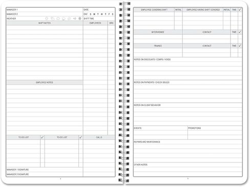 BookFactory Manager Notebook Manager's Log Book Planner Management Logbook, Wire-O 100 Pages 6" x 9" (Made in USA) in Saudi Arabia