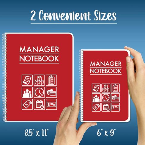 BookFactory Manager Notebook Manager's Log Book Planner Management Logbook, Wire-O 100 Pages 6" x 9" (Made in USA) in Saudi Arabia