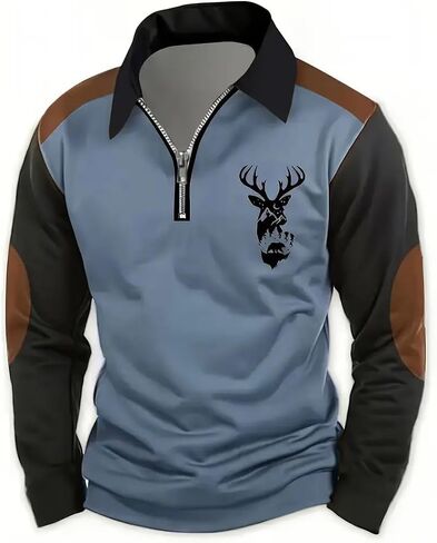 Mens Quarter Zip Polo Sweater Long Sleeve Knit Polo Shirts Casual Lightweight Dress Pullover Golf Shirts in Saudi Arabia