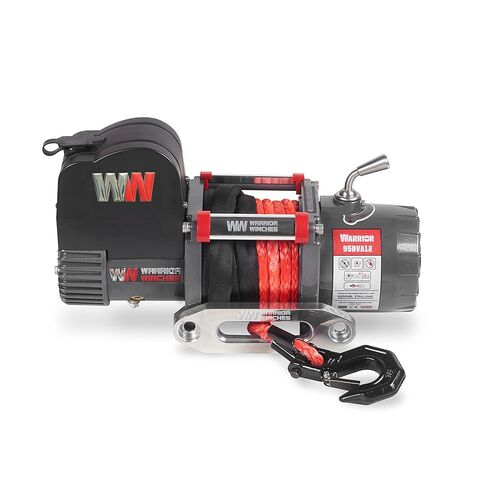 Warrior Winches Samurai 9500 Short Drum lbs ونش كهربائي 12V مع حبل صناعي - ونش كهربائي قوي للشاحنات - سعة تحميل 9500 رطل - جهاز تحكم عن بعد لاسلكي متضمن in Kuwait