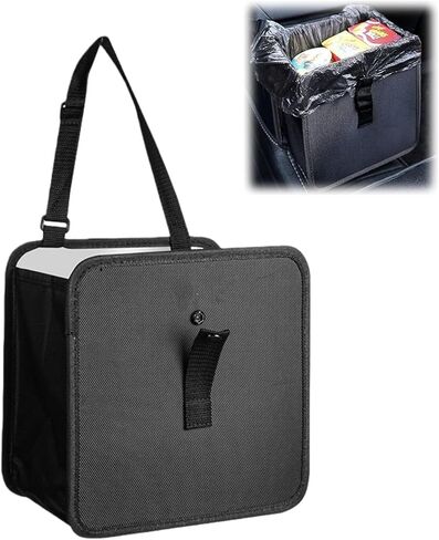 Foldable Hanging Car Trash Can, Large Capacity Waterproof Bag, Leakproof Storage Organizer with Handle, for Auto Interior, Travel, Camping in Saudi Arabia