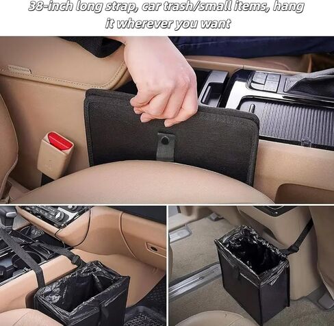 Foldable Hanging Car Trash Can, Large Capacity Waterproof Bag, Leakproof Storage Organizer with Handle, for Auto Interior, Travel, Camping in Saudi Arabia