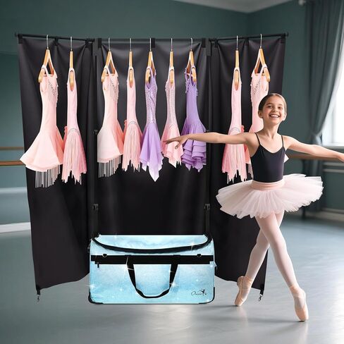 Dance Bag with Garment Rack and Curtain | 23" Sparkling Dance Competition Duffle Bag with Rack & Wheels | Upgraded Stable System | Ideal Rolling Dance Suitcase for Dancer Cheerleader Gymnast Traveler in Saudi Arabia