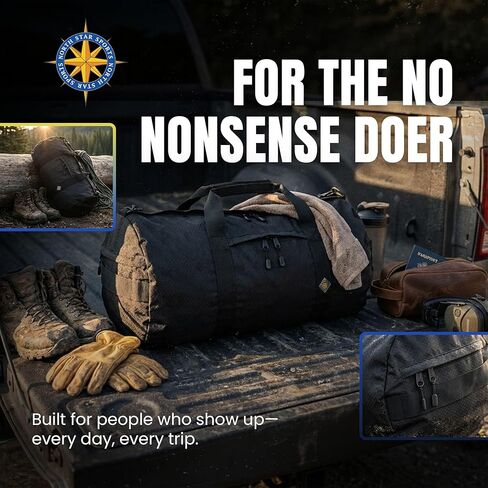 حقائب دفل للسفر من Diamond Ripstop مع جيوب، متينة للغاية ومقاومة للتمزق، خياطة معززة، مقاومة للطقس، حقيبة دفل قابلة للطي للسفر (14 بوصة × 30 بوصة، 75 لتر، أسود) in Kuwait