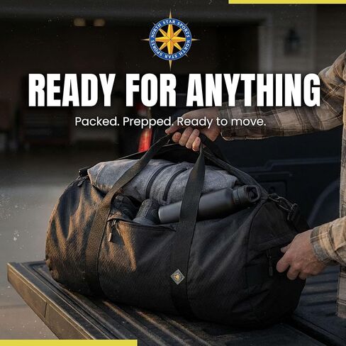 حقائب دفل للسفر من Diamond Ripstop مع جيوب، متينة للغاية ومقاومة للتمزق، خياطة معززة، مقاومة للطقس، حقيبة دفل قابلة للطي للسفر (14 بوصة × 30 بوصة، 75 لتر، أسود) in Kuwait