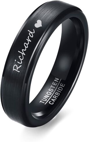 Personalized Couple Rings for him Her,Custom Engrave Name Stainless Steel/Tungsten His and Her Matching Promise Wedding Ring Set for Men Women bf gf, Customized Gifts for Valentine's Day in Saudi Arabia
