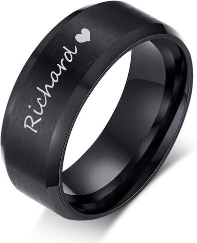Personalized Couple Rings for him Her,Custom Engrave Name Stainless Steel/Tungsten His and Her Matching Promise Wedding Ring Set for Men Women bf gf, Customized Gifts for Valentine's Day in Saudi Arabia