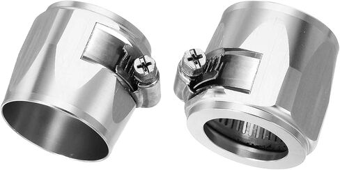 HARFINGTON 2pcs 42MM Hose Finisher Clamp Aluminium Hex Car Hose Finisher Flexible Pipe Clamps with Screw Band for Fuel Gas Oil Air Water Tube, Silver in Saudi Arabia